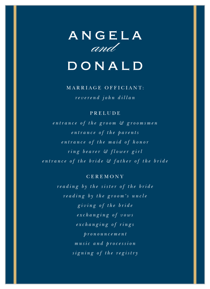 Perfect Frame Wedding Programs