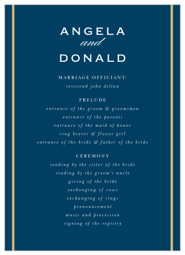Perfect Frame Wedding Programs