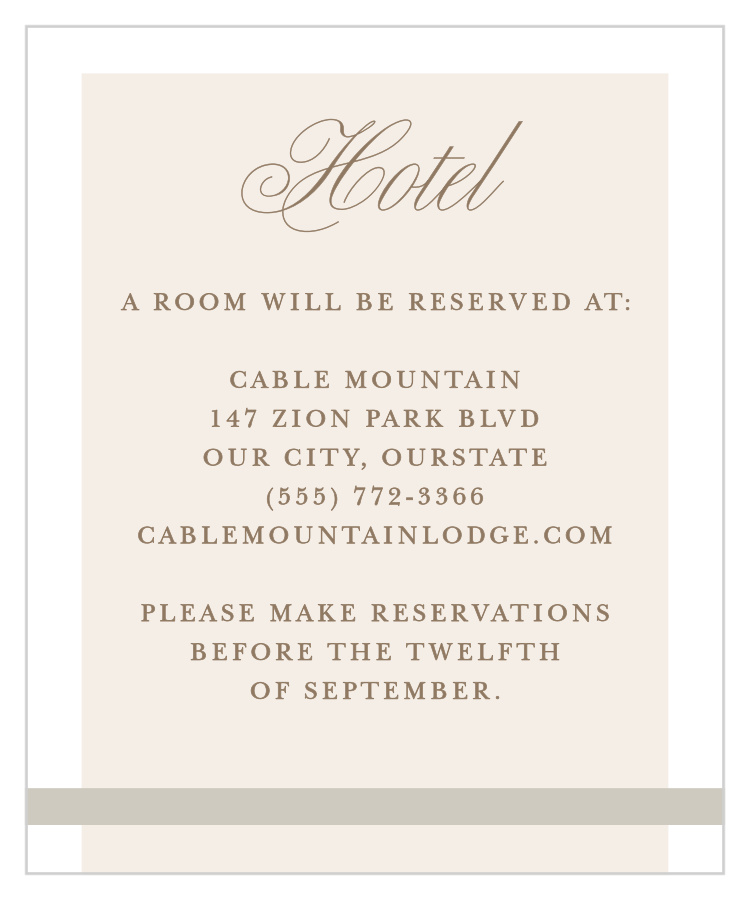 Modern Memories Accommodation Cards