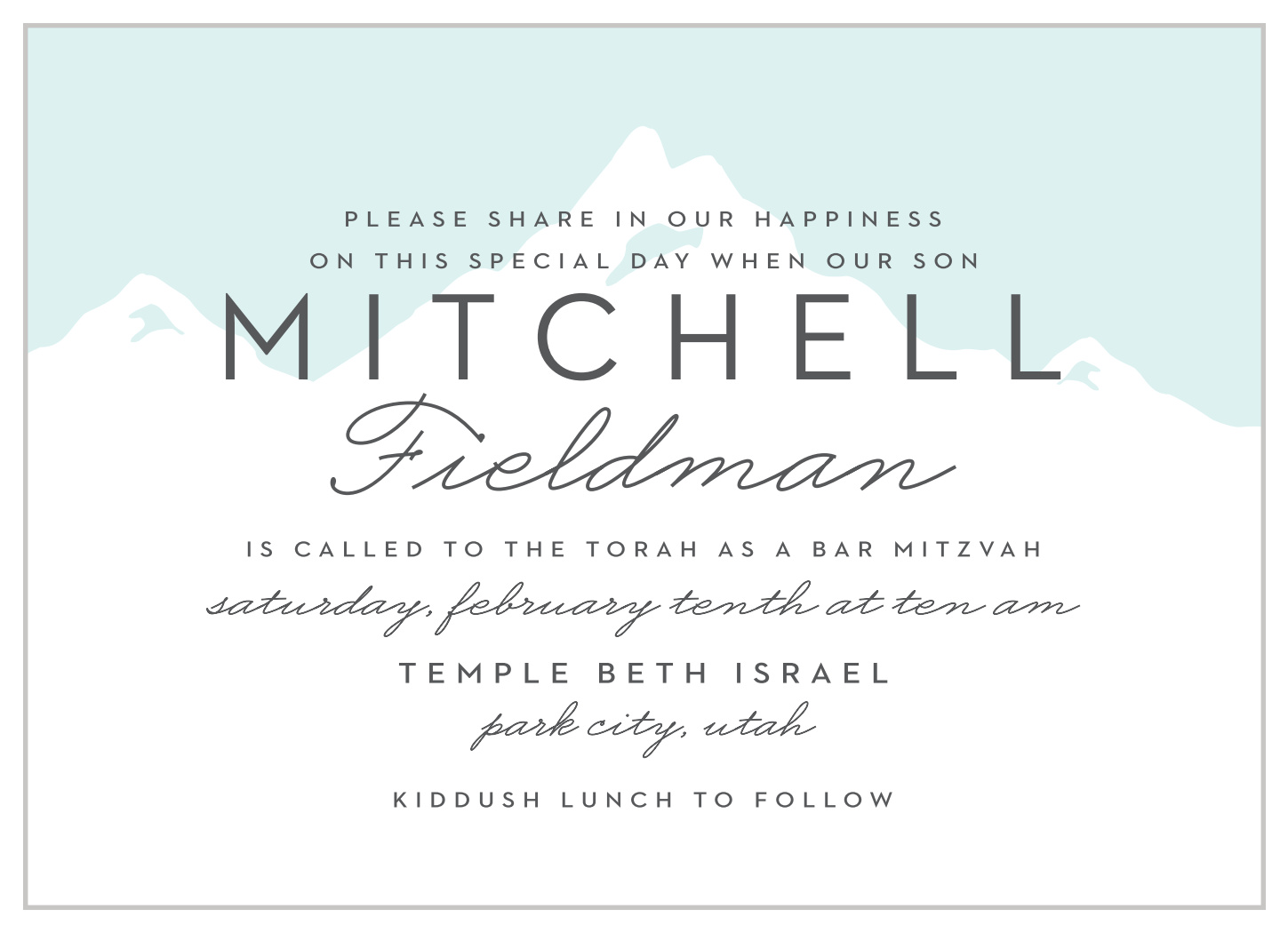 Winter Skiing Bar Mitzvah Invitations