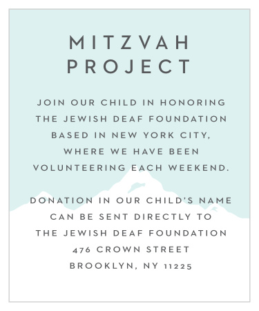 Winter Skiing Bar Mitzvah Project Cards