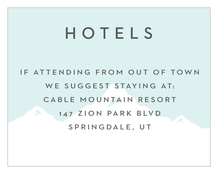 Winter Skiing Bar Mitzvah Lodging Cards