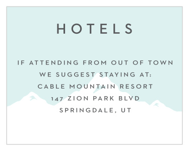 Winter Skiing Bar Mitzvah Lodging Cards
