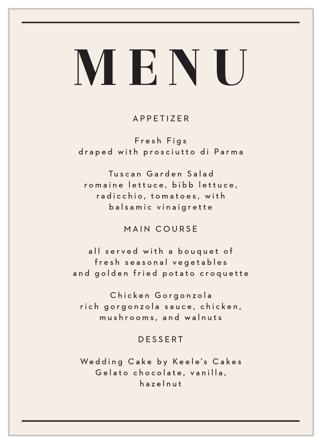 Cutest Couple Wedding Menus
