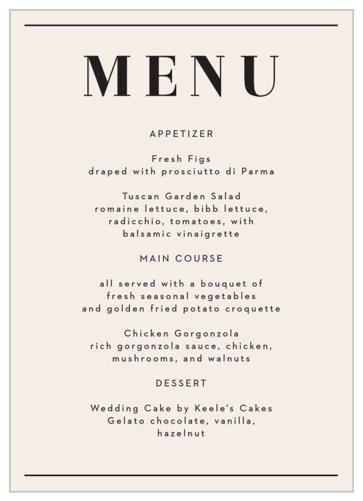 Cutest Couple Wedding Menus