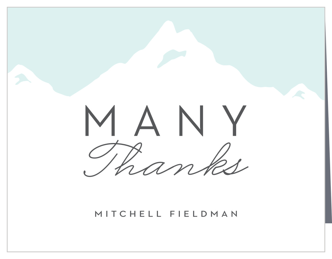 Winter Skiing Bar Mitzvah Thank You Cards