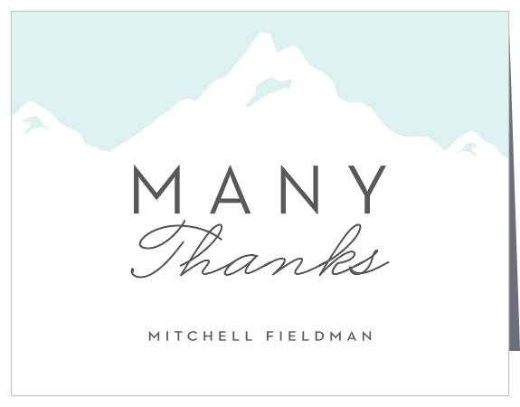 The cool, wintery design of our Winter Skiing Bar Mitzvah Thank You Cards make them a great way for you to thank your loved ones for coming to your child's Bar Mitzvah!  