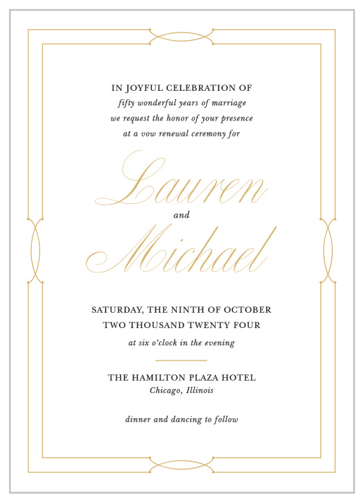 Our Love Twists Vow Renewal Invitations are a modern rendition of your classic celebration.