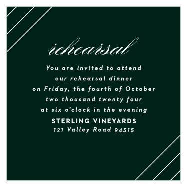 Elegant Union Rehearsal Cards