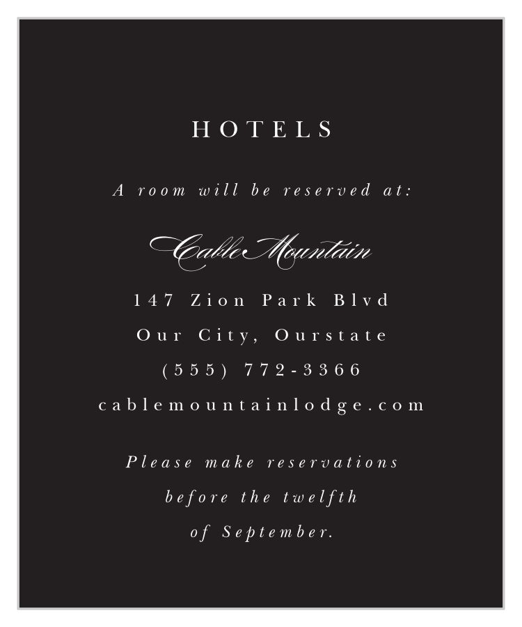 Classic Photo Accommodation Cards