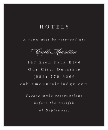 Classic Photo Accommodation Cards