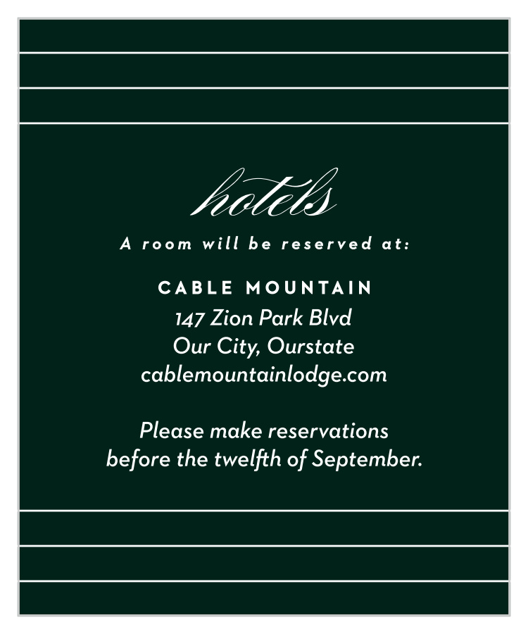 Elegant Union Accommodation Cards