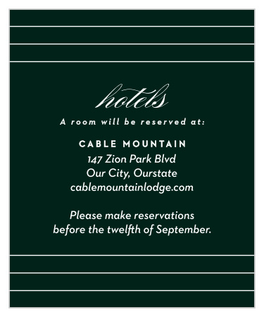 Elegant Union Accommodation Cards