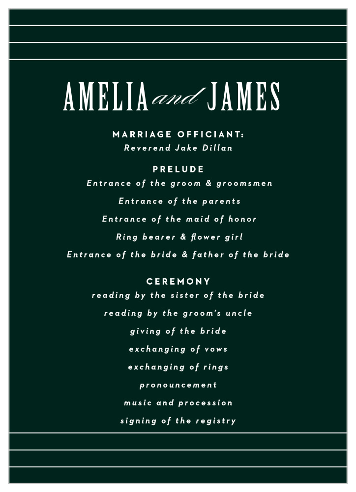 Elegant Union Wedding Programs