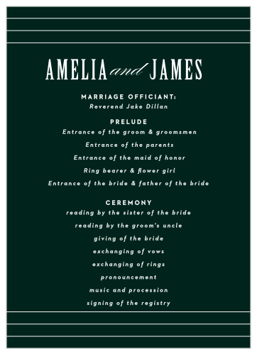 Elegant Union Wedding Programs