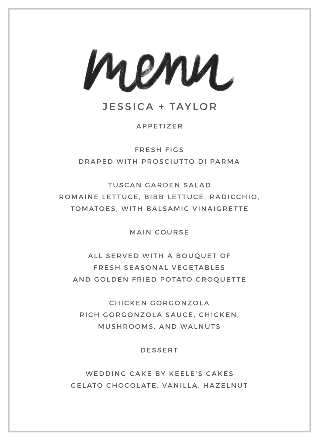 Charming Chalkboard Wedding Menus