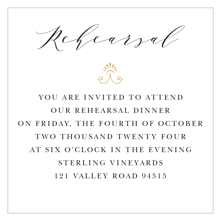 Country Estate Rehearsal Cards