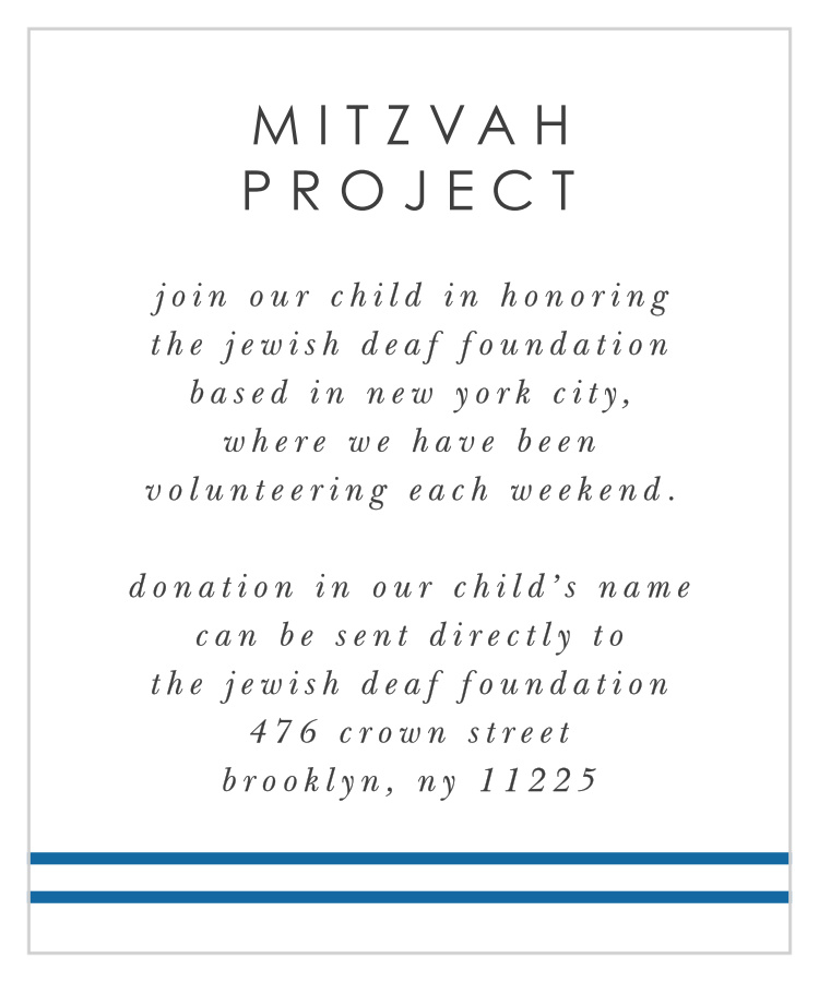 Navy Star Bar Mitzvah Project Cards