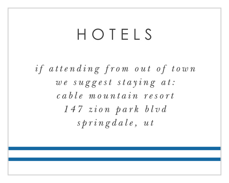 Navy Star Bar Mitzvah Lodging Cards