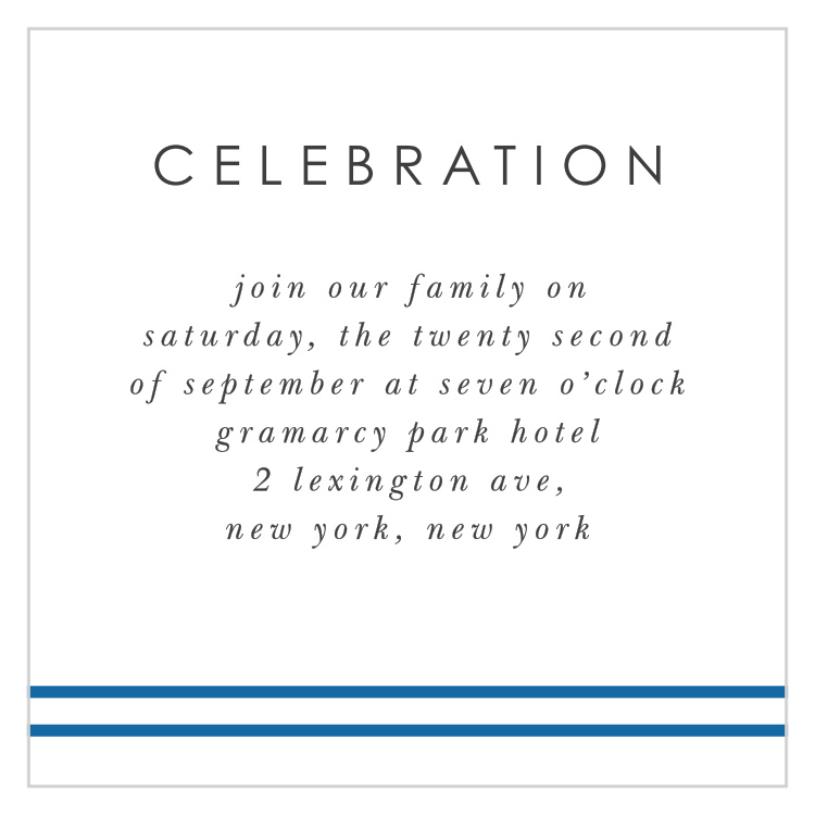 Navy Star Bar Mitzvah Reception Cards