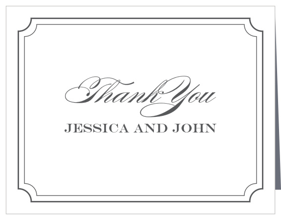 Send out our Refined Border Vow Renewal Thank You Cards and be positive that your message of gratitude warms your guests' hearts and homes. Filled with an elegant script and neat print, delicately framed by a vintage-style border, these cards are perfect for your after-celebration preparations.