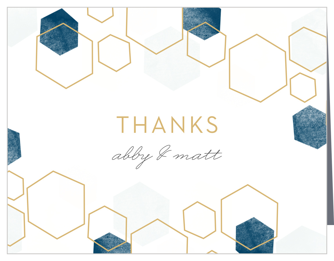 Golden Geometrics Vow Renewal Thank You Cards