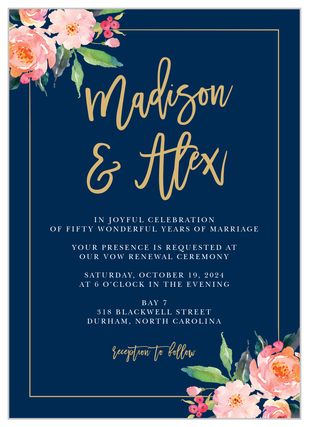 Flourishing Floret Vow Renewal Invitations