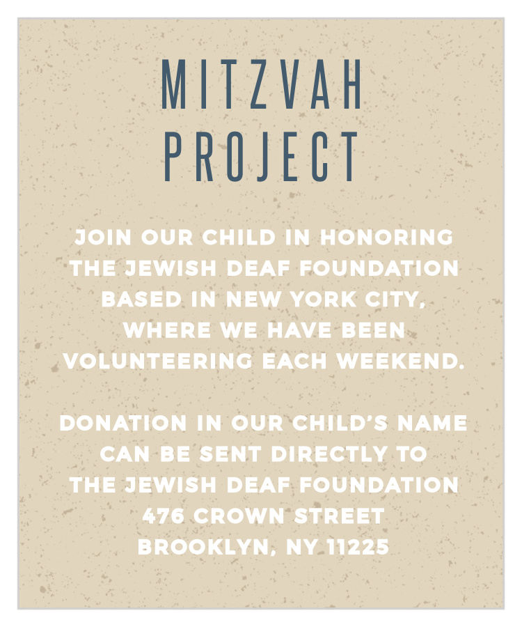 Kraft Laurel Bar Mitzvah Project Cards