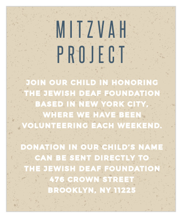 Kraft Laurel Bar Mitzvah Project Cards