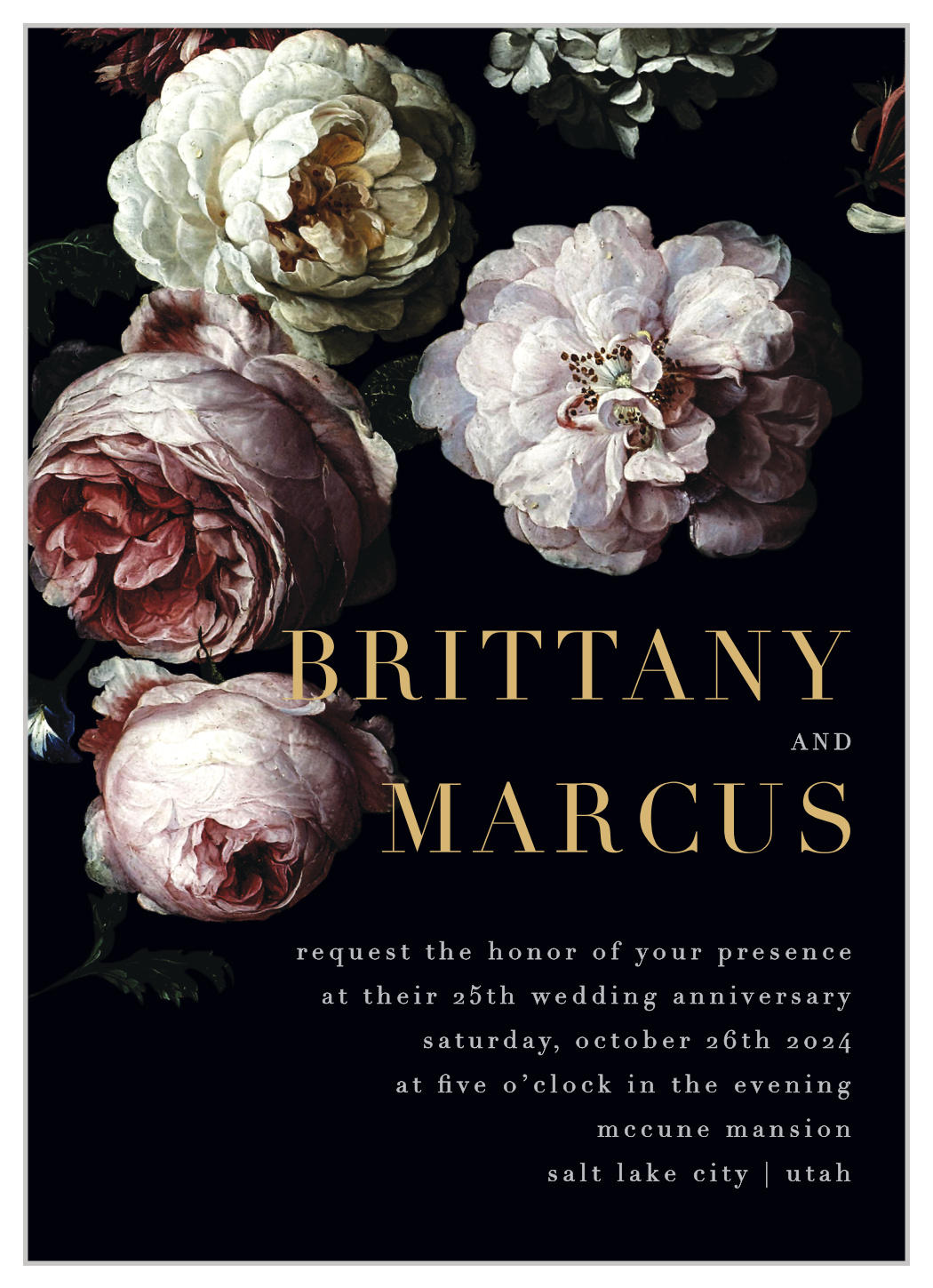 Classical Blooms Vow Renewal Invitations