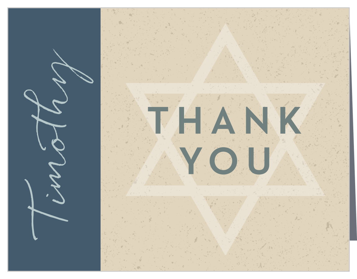 Kraft Star Bar Mitzvah Thank You Cards