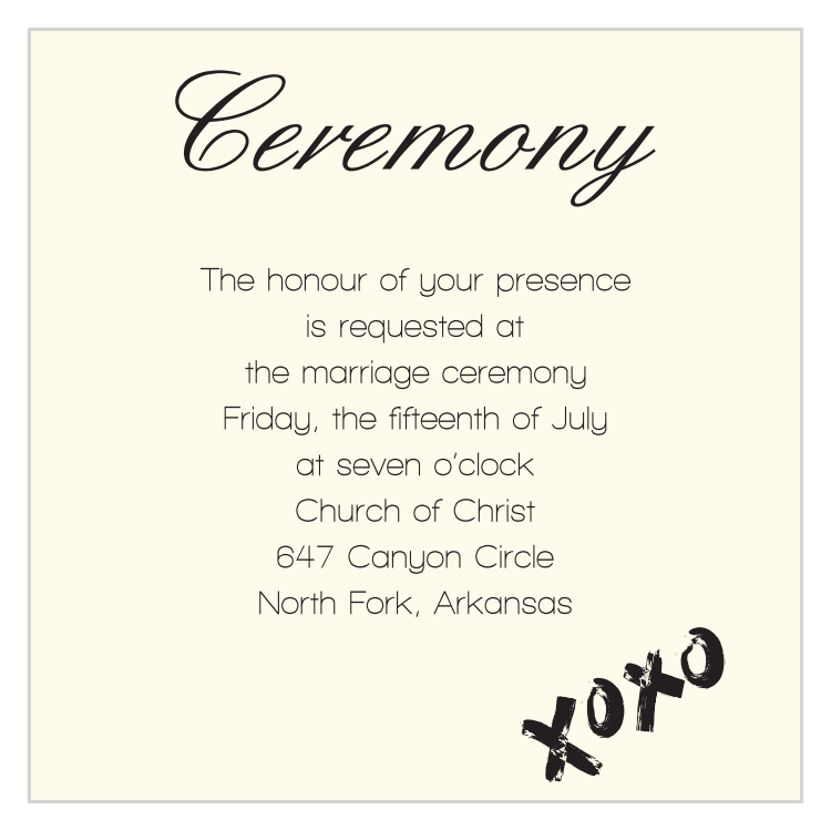 Hugs & Kisses Ceremony Cards