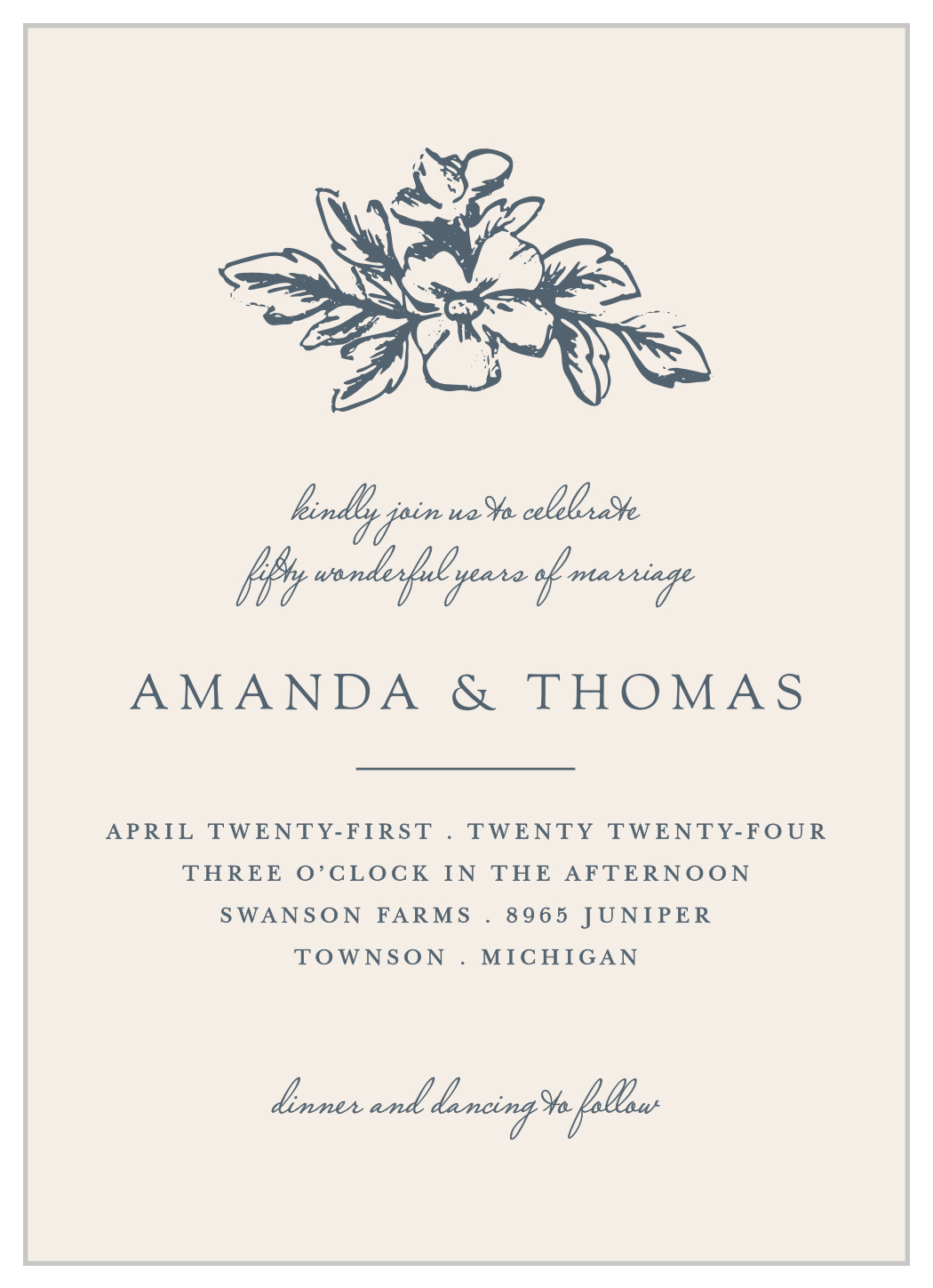 Soft Floral Vow Renewal Invitations