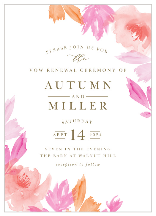 Your guests will adore the Watercolor Rose Vow Renewal Invitations when they receive them!