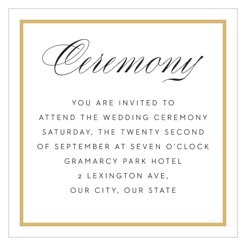 Classic Frame Ceremony Cards