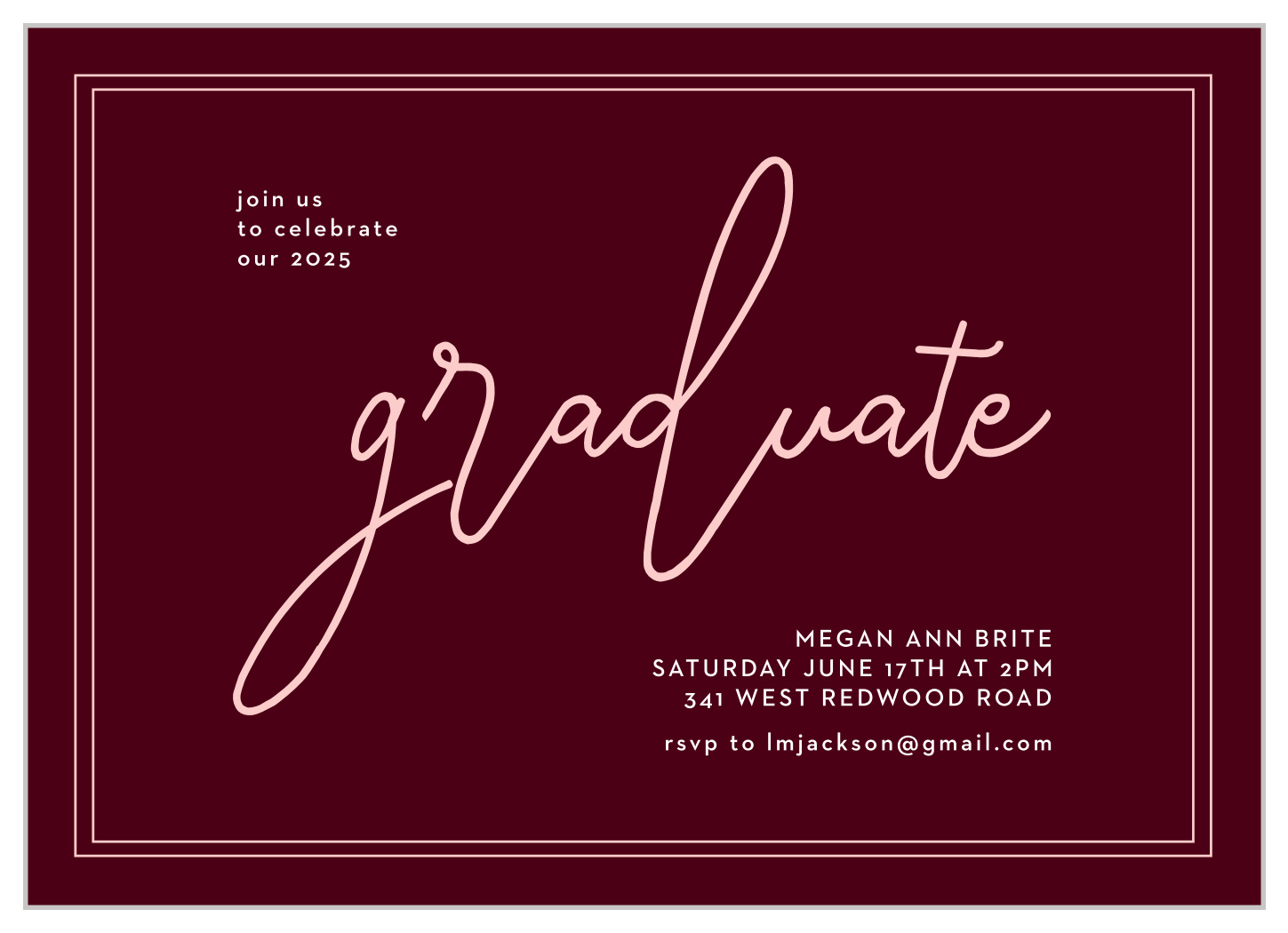 Playful Script Graduation Invitations
