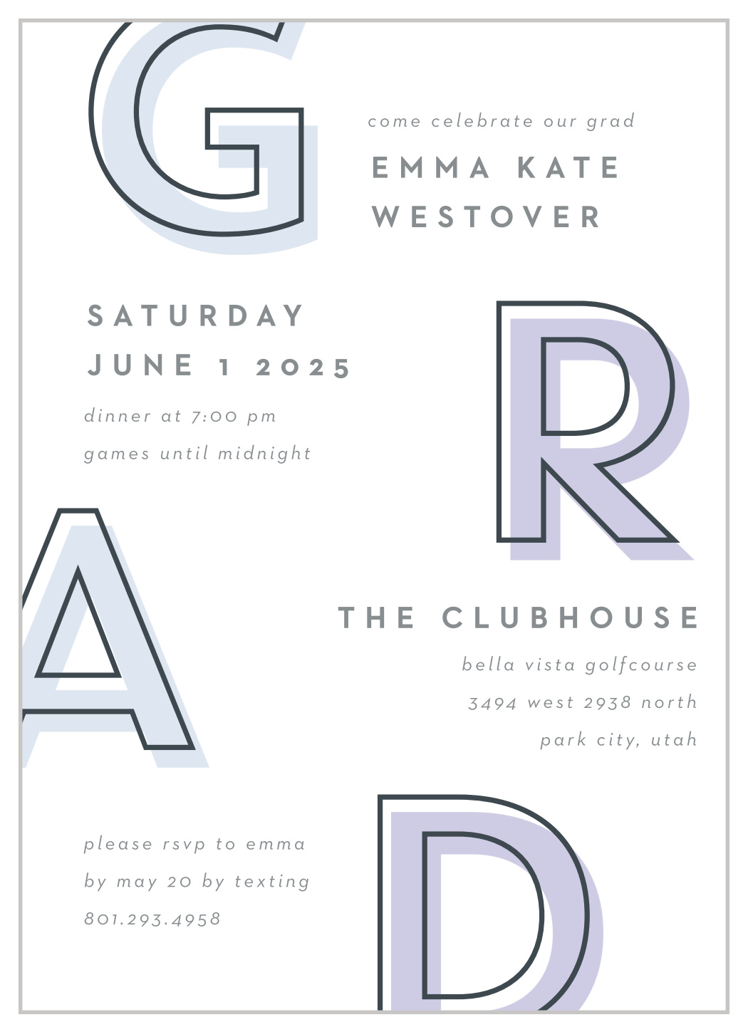 Stretch Grad Graduation Invitations