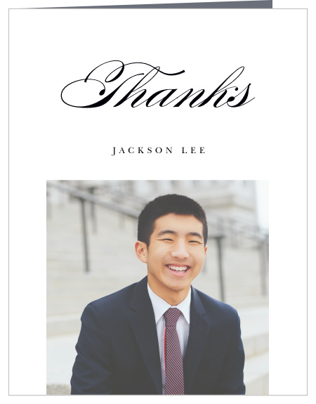 Classical Script Graduation Thank You Cards