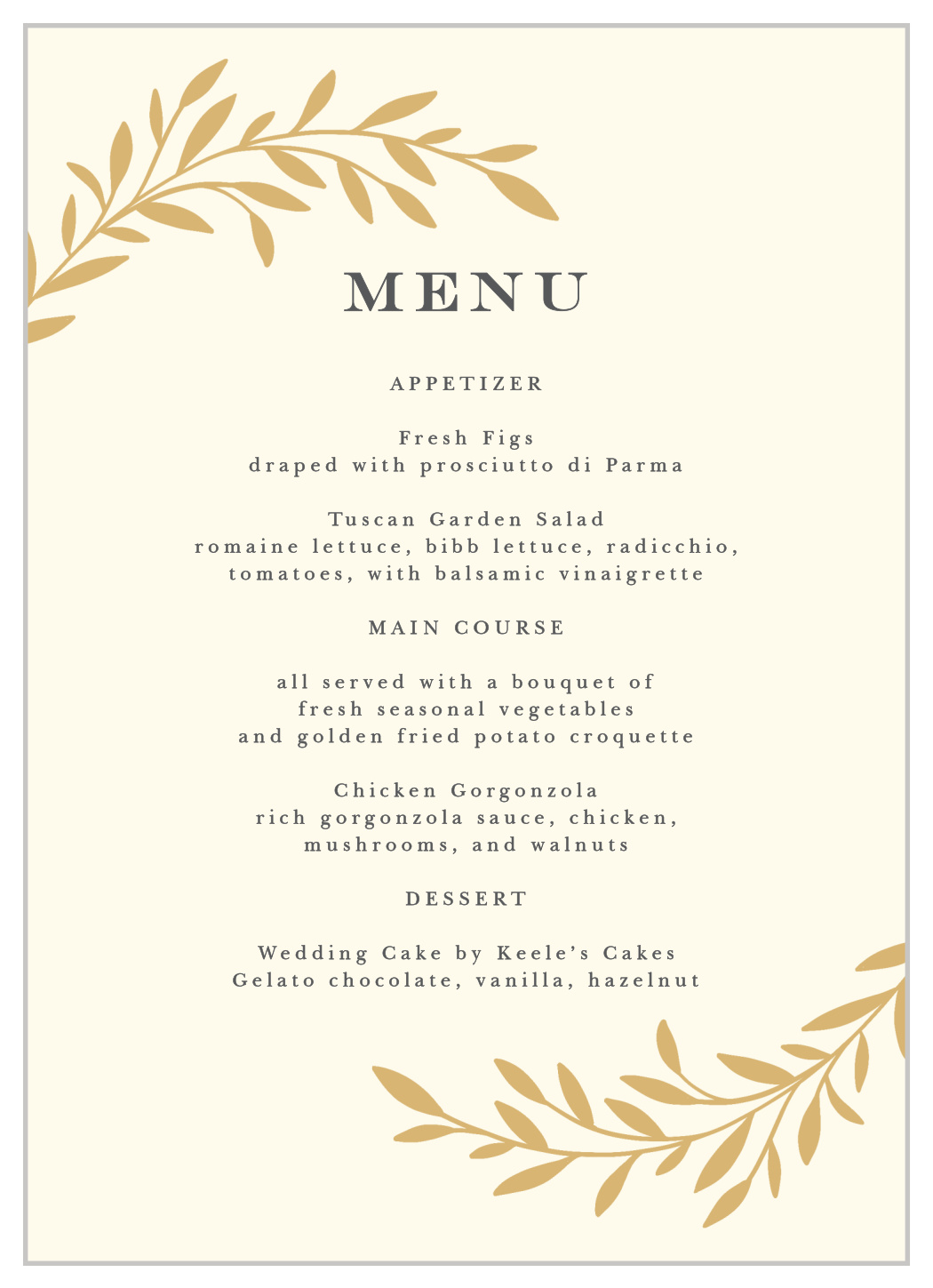 Tree Branch Silhouette Wedding Menus