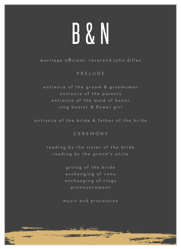 Gilded Strokes Wedding Programs