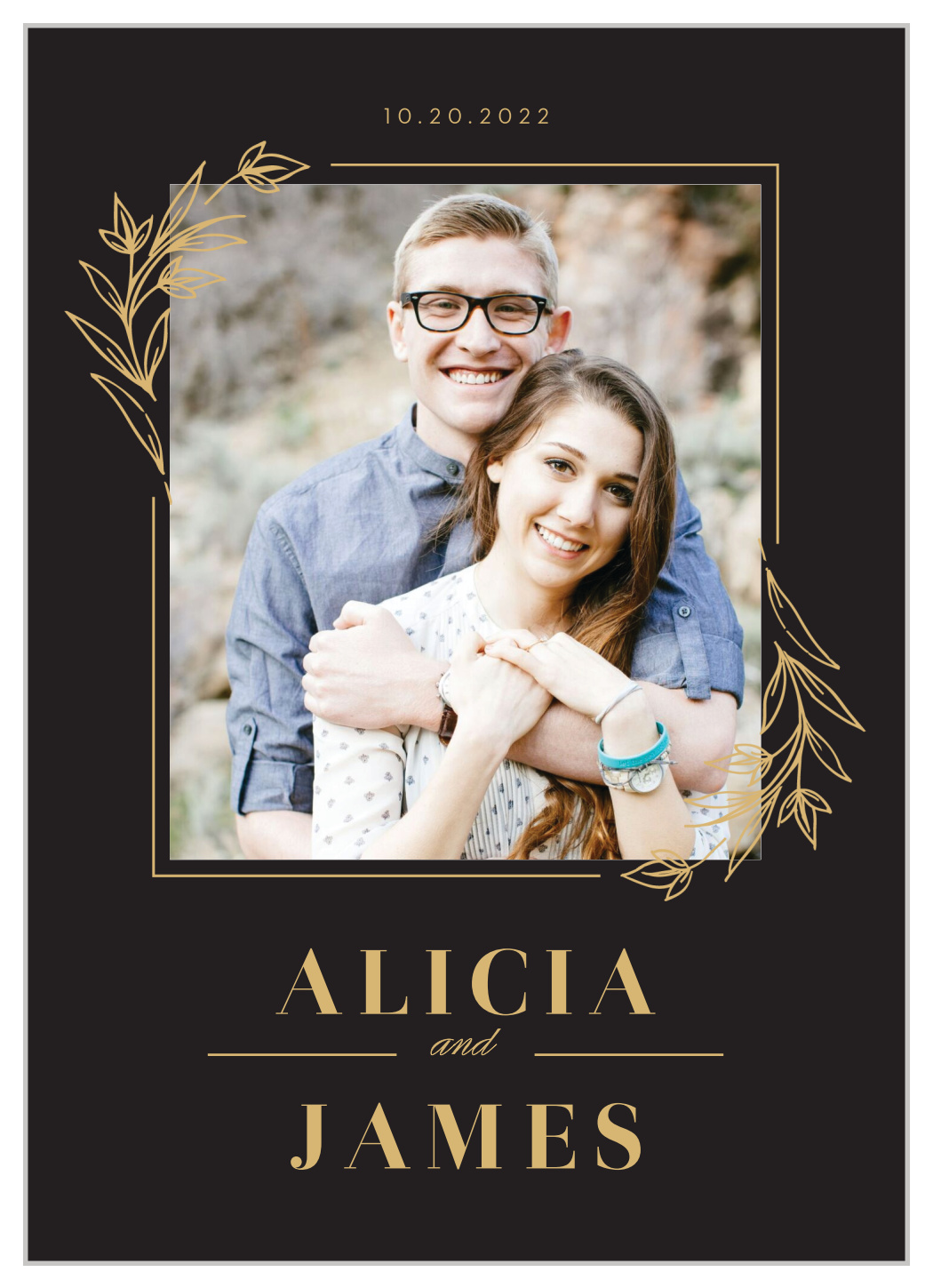 Gilded Leaves Wedding Invitations