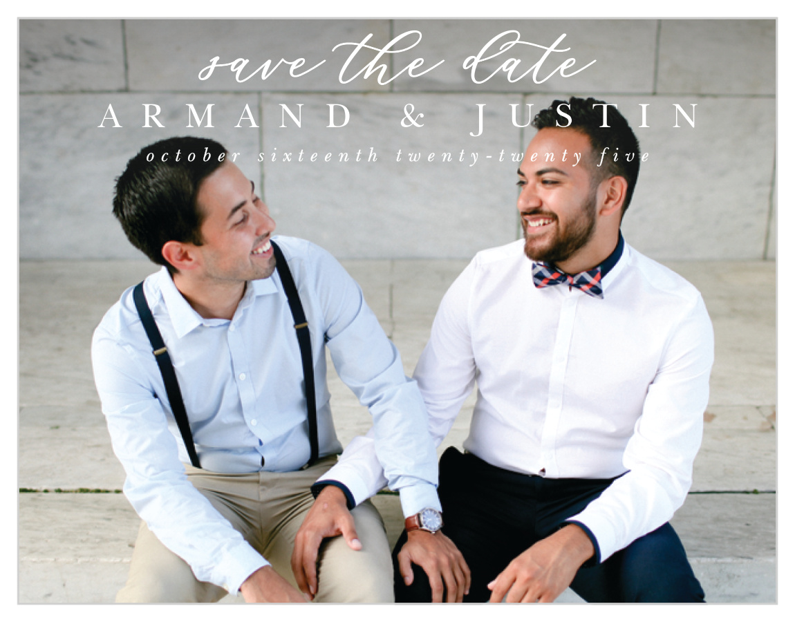 Oversize Script Save the Date Cards