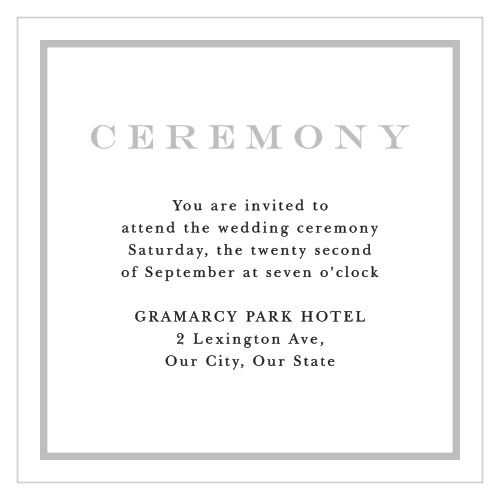 Monogram Square Ceremony Cards