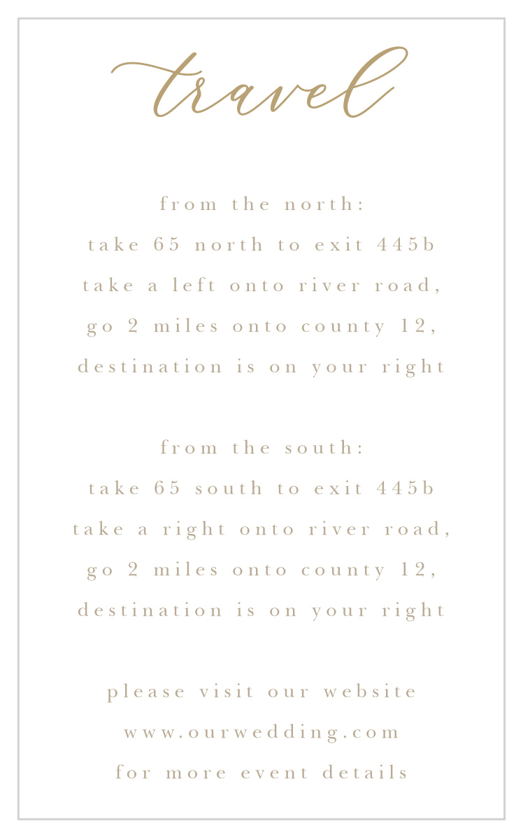 Oversize Script Direction Cards