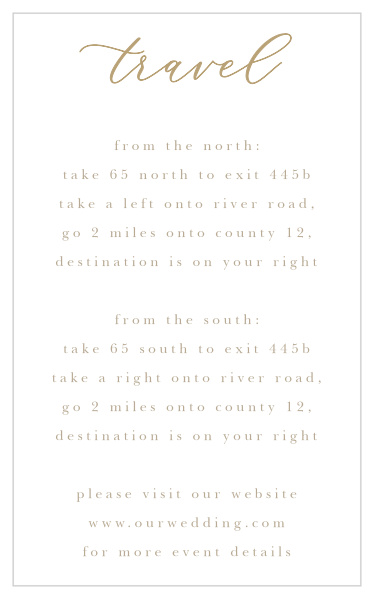 Oversize Script Direction Cards