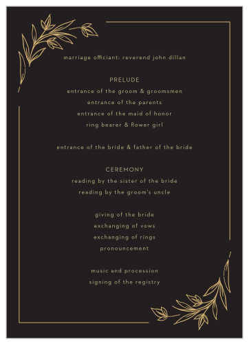 The Gilded Leaves Wedding Programs offer unforgettable elegance. 