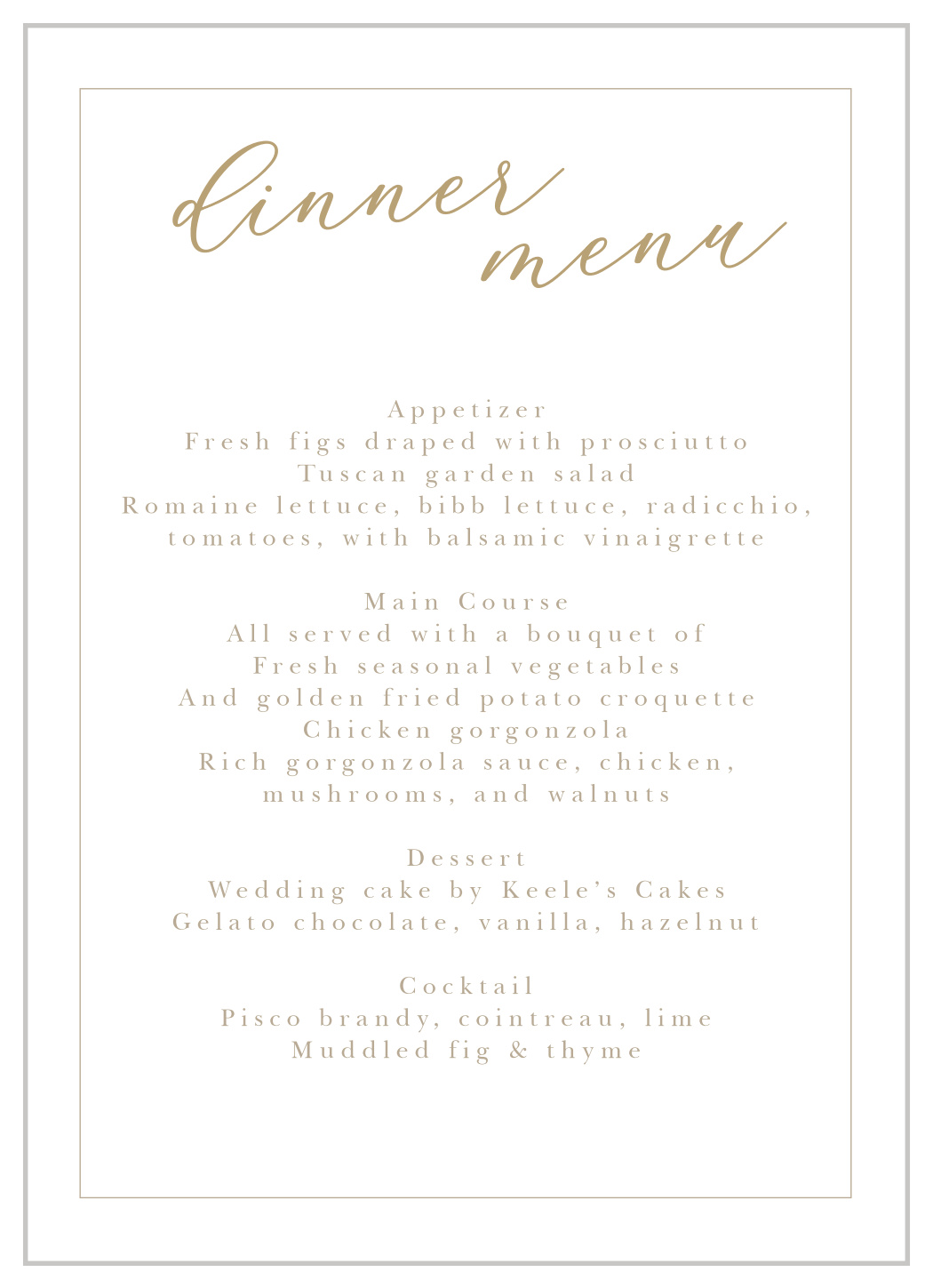 Oversize Script Wedding Menus