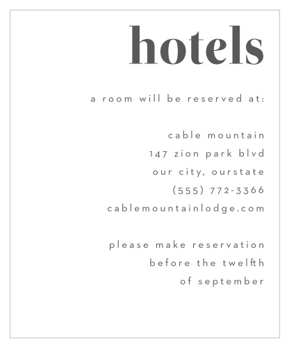 Bold Date Accommodation Cards