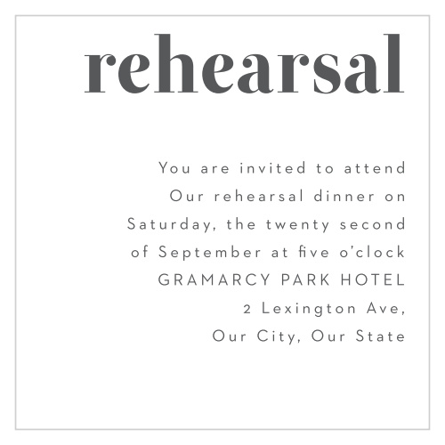 Bold Date Rehearsal Cards