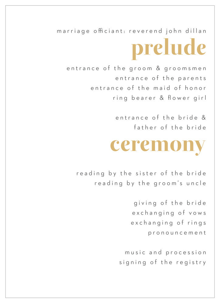 Bold Date Wedding Programs